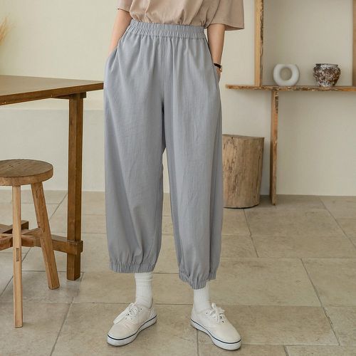 Pantalon unicolore taille élastique - SHEIN - Modalova