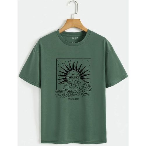 T-shirt soleil et à imprimé vague - SHEIN - Modalova