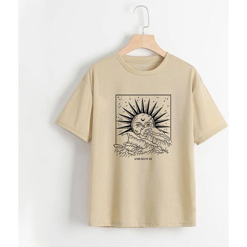 T-shirt soleil et à imprimé vague - SHEIN - Modalova
