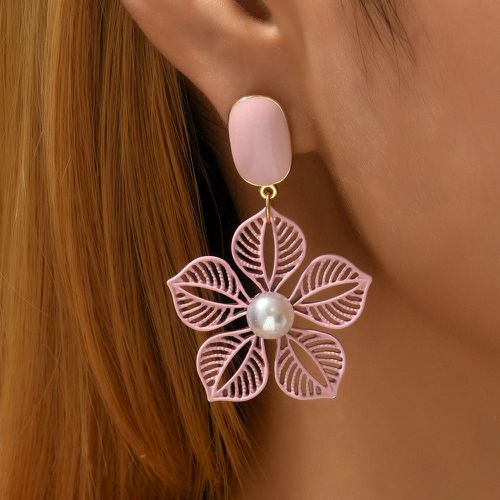 Pendants d'oreilles à fleur à fausse perle - SHEIN - Modalova