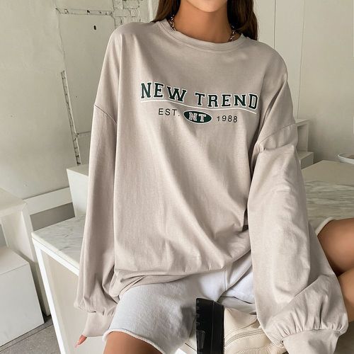 Sweat-shirt oversize à lettres - SHEIN - Modalova