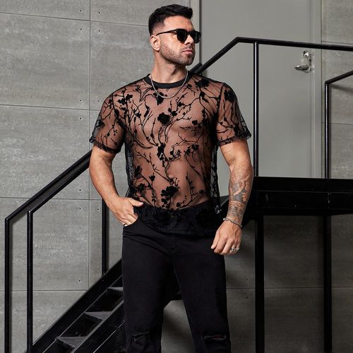 Homme T-shirt fleuri transparent - SHEIN - Modalova