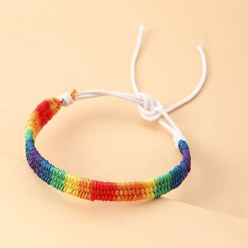Bracelet tressé LGBT à blocs de couleurs - SHEIN - Modalova