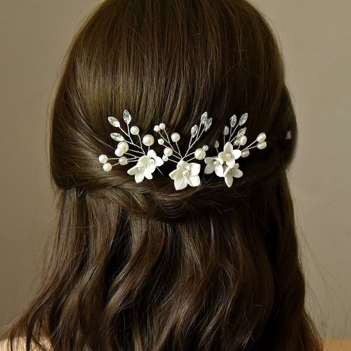 Pièces Épingle à cheveux fleur & à fausse perle mariage - SHEIN - Modalova