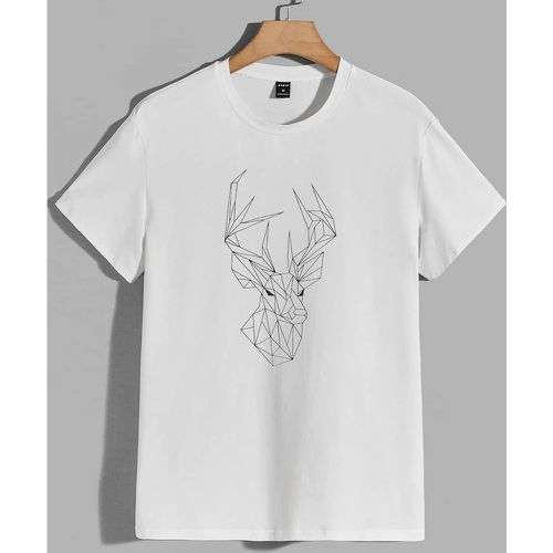 T-shirt géométrique à imprimé wapiti - SHEIN - Modalova