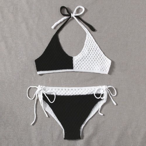 Bikini en crochet avec nœud - SHEIN - Modalova