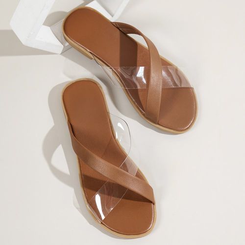 Sandales plates à bande transparente croisé - SHEIN - Modalova
