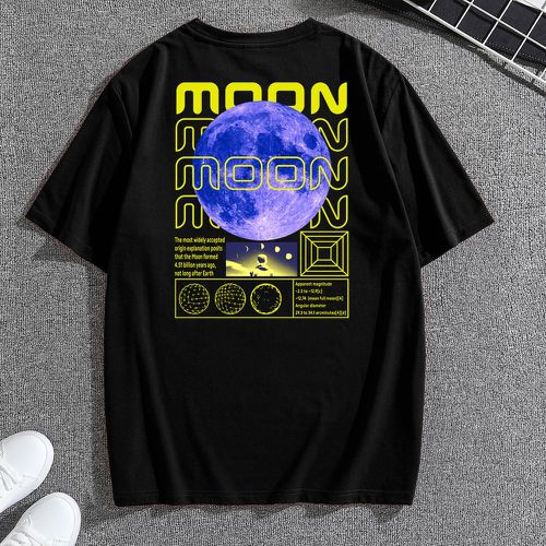 T-shirt à motif lune et lettres - SHEIN - Modalova
