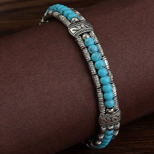 Bracelet à détail turquoise à breloque plume - SHEIN - Modalova