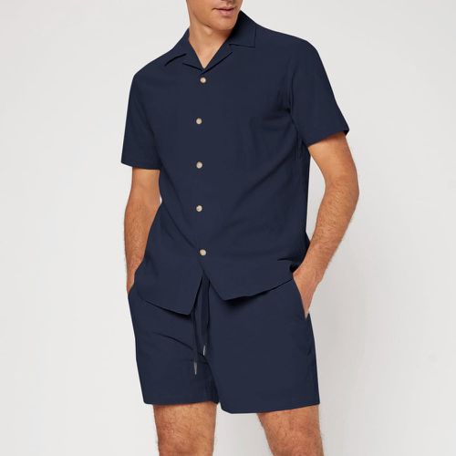 Chemise unicolore et short à poche - SHEIN - Modalova