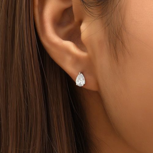 Clous d'oreilles zircone cubique à design goutte d'eau - SHEIN - Modalova