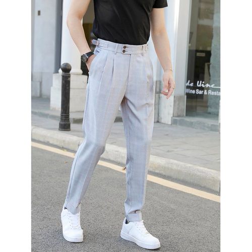 Pantalon tailleur à carreaux à poche à plis - SHEIN - Modalova