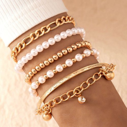 Pièces Bracelet à strass et fausses perles - SHEIN - Modalova