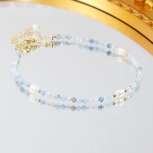Bracelet de cheville perlé avec perles naturelles - SHEIN - Modalova