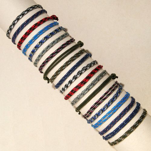 Pièces Bracelet tressé à blocs de couleurs - SHEIN - Modalova