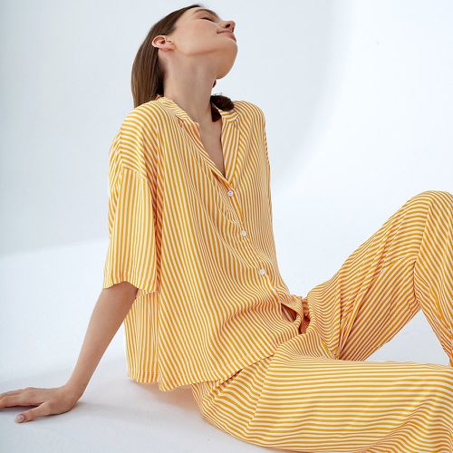 Haut de pyjama confortable léger respirant à rayures - SHEIN - Modalova