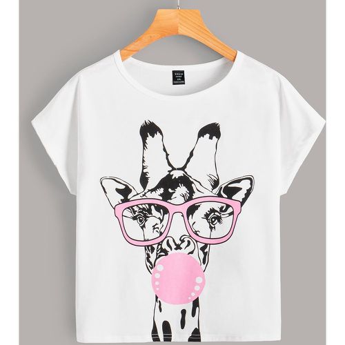 T-shirt animal manches chauve-souris - SHEIN - Modalova