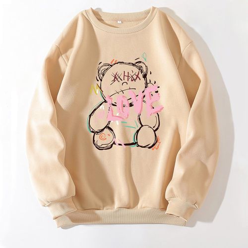 Sweat-shirt thermique à motif d'ours et de lettre - SHEIN - Modalova