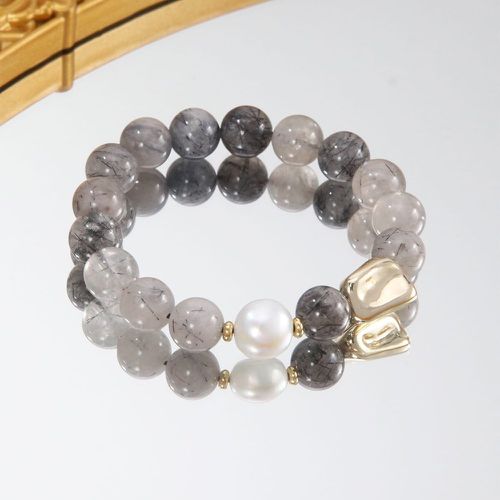 Bracelet perlé à cristal naturel - SHEIN - Modalova