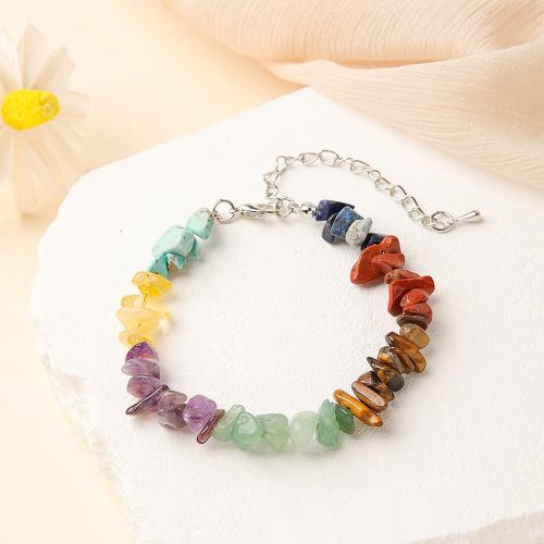 Bracelet à blocs de couleurs à perle à pierre - SHEIN - Modalova