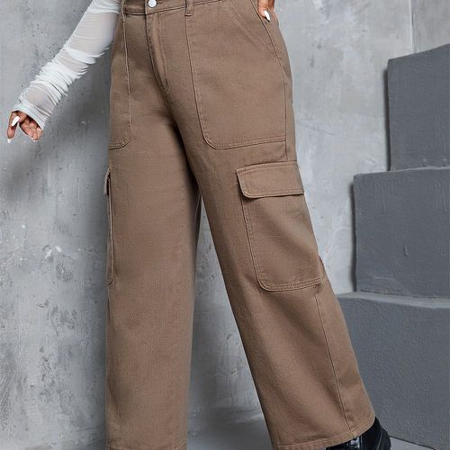 Jean taille haute poche à rabat - SHEIN - Modalova