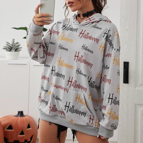 Sweat-shirt à capuche halloween à lettres - SHEIN - Modalova