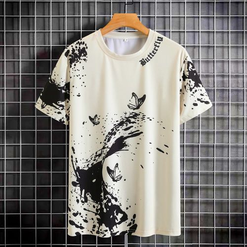 T-shirt papillon et encre d'éclaboussure - SHEIN - Modalova
