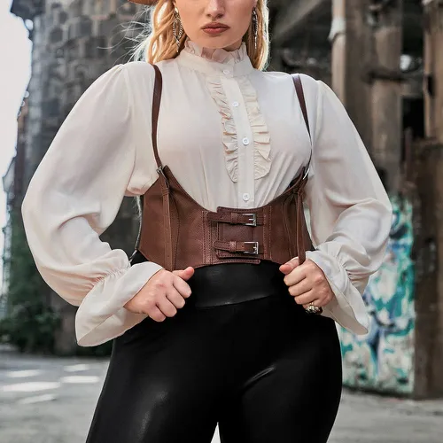 Chemise à plis manches évasées sans corset - SHEIN - Modalova