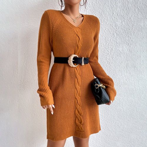 Robe pull en tricot torsadé (sans ceinture) - SHEIN - Modalova