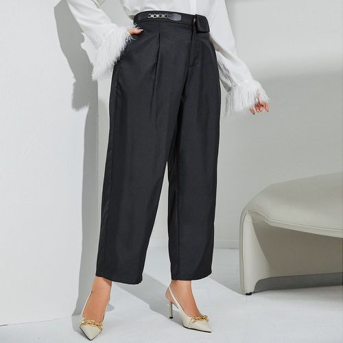 Pantalon tailleur à chaîne à poche à plis - SHEIN - Modalova
