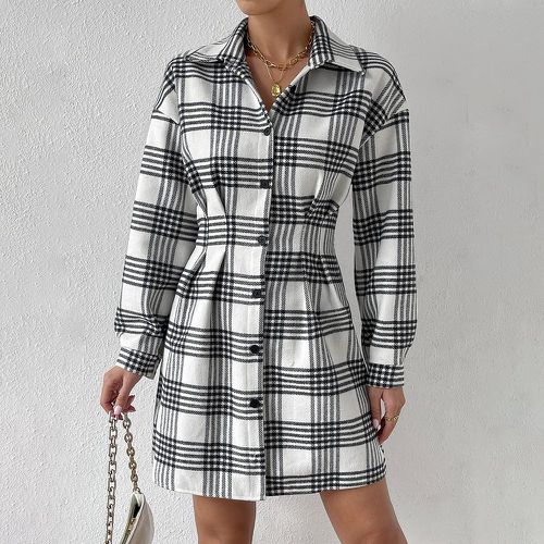 Robe chemise à carreaux - SHEIN - Modalova