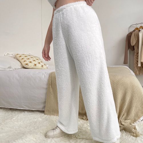 Pantalon ample à taille élastique en tissu duveteux - SHEIN - Modalova
