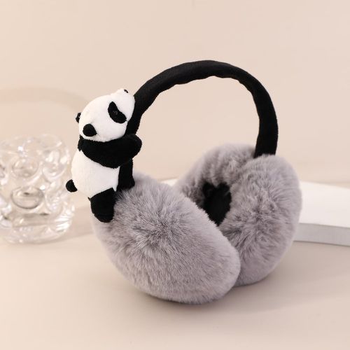 Cache-oreilles à détail panda dessin animé en tissu duveteux - SHEIN - Modalova