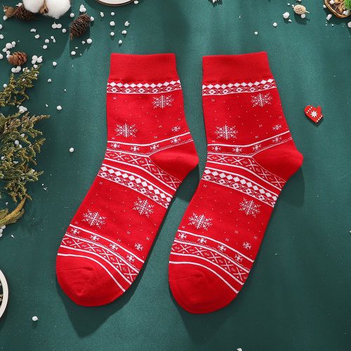 Chaussettes Noël flocon de neige & à motif géométrique - SHEIN - Modalova