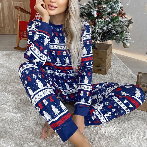 Ensemble de pyjama Noël bonhomme de neige & à imprimé arbre - SHEIN - Modalova