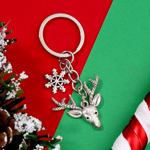 Porte-clés renne de Noël tête & flocon de neige breloque - SHEIN - Modalova