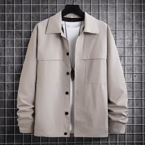 Manteau unicolore à bouton (sans t-shirt) - SHEIN - Modalova