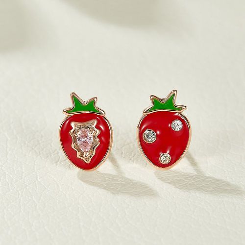 Clous d'oreilles avec strass fraise - SHEIN - Modalova