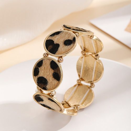 Bracelet à motif léopard à détail rond - SHEIN - Modalova