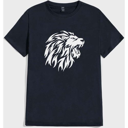 Homme T-shirt à imprimé lion - SHEIN - Modalova