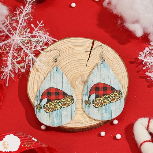 Boucles d'oreilles à design goutte d'eau chapeau de Noël motif - SHEIN - Modalova