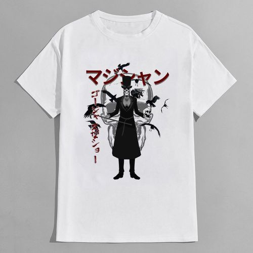 T-shirt japonais et tête de mort - SHEIN - Modalova