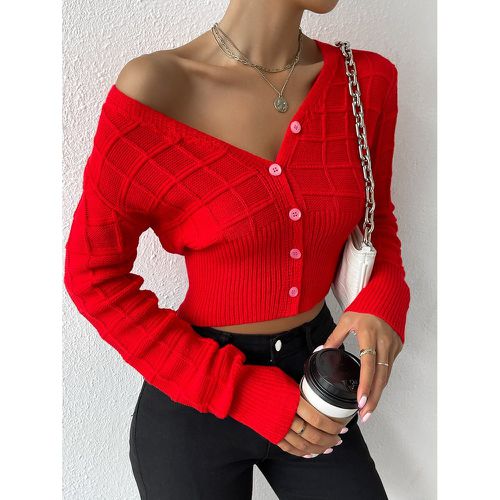 Cardigan texturé en tricot à bouton - SHEIN - Modalova