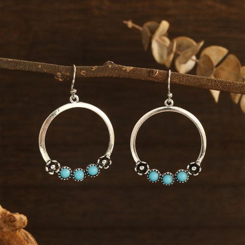 Pendants d'oreilles anneau à détail turquoise - SHEIN - Modalova