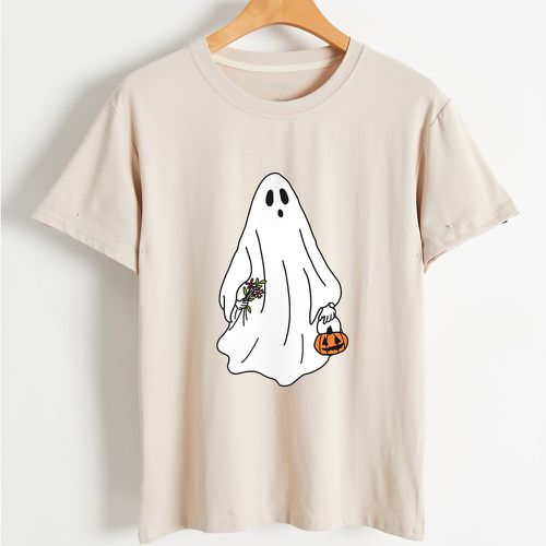 T-shirt halloween à imprimé fantôme et citrouille - SHEIN - Modalova
