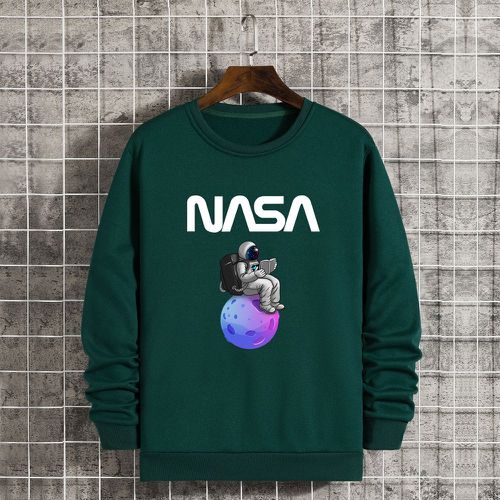 Sweat-shirt à motif d'astronaute et de lettre graphique à doublure thermique - SHEIN - Modalova