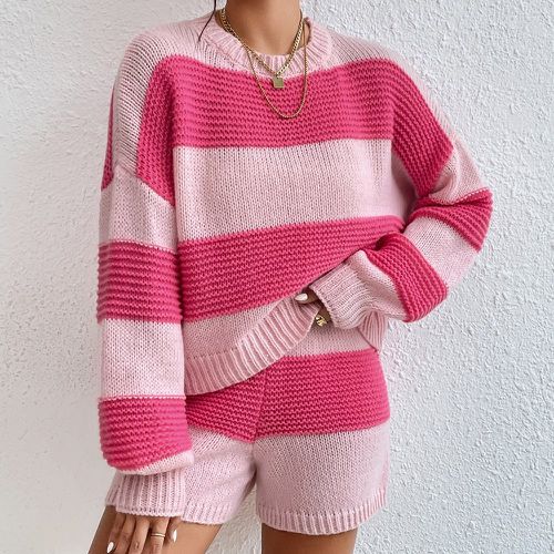 Pull bicolore & Short en tricot - SHEIN - Modalova