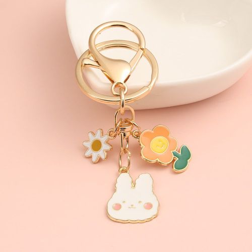Porte-clés avec lapin et fleur - SHEIN - Modalova