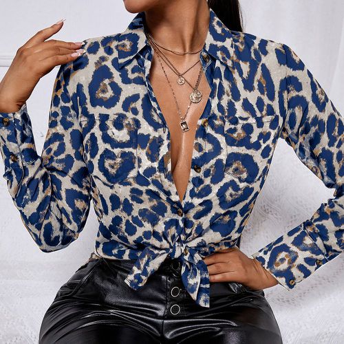 Chemise léopard à bouton - SHEIN - Modalova