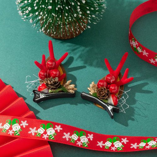 Pièces Pince à cheveux alligator Noël à détail ramure & champignon - SHEIN - Modalova